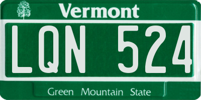 VT license plate LQN524
