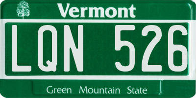 VT license plate LQN526