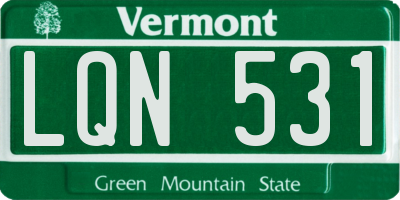 VT license plate LQN531