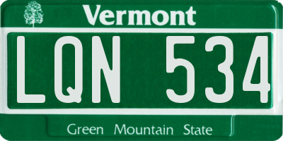 VT license plate LQN534