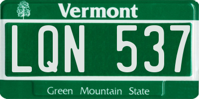 VT license plate LQN537