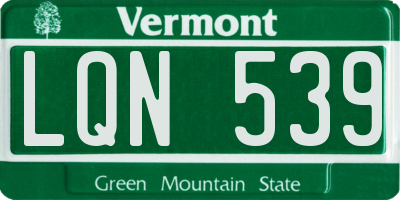 VT license plate LQN539