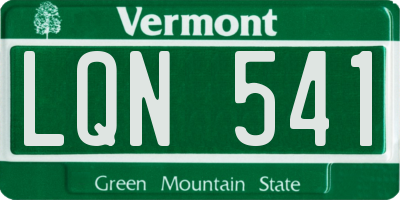 VT license plate LQN541