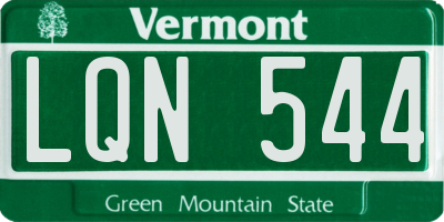 VT license plate LQN544