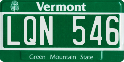 VT license plate LQN546
