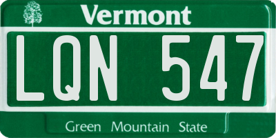 VT license plate LQN547