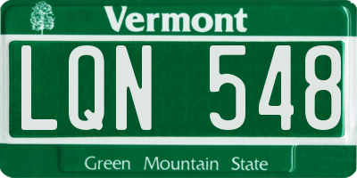 VT license plate LQN548