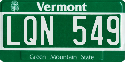VT license plate LQN549