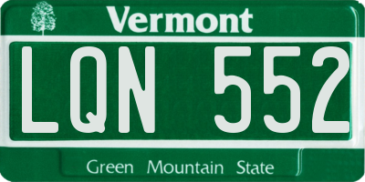 VT license plate LQN552
