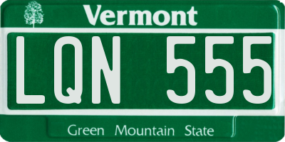 VT license plate LQN555