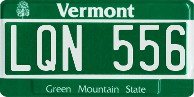 VT license plate LQN556