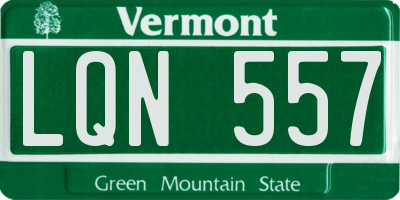 VT license plate LQN557