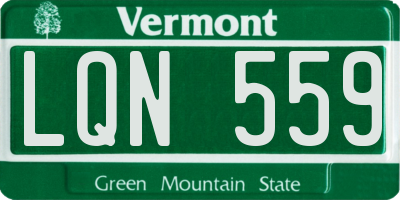 VT license plate LQN559