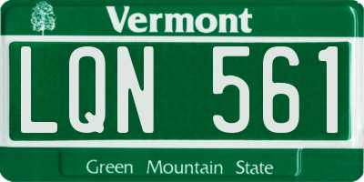 VT license plate LQN561