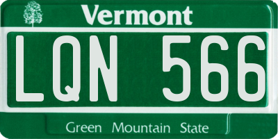 VT license plate LQN566