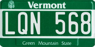 VT license plate LQN568