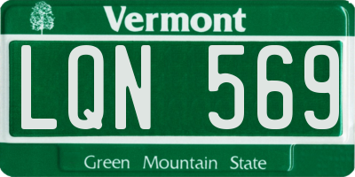 VT license plate LQN569