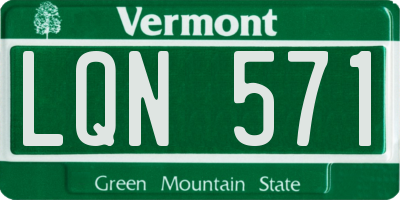 VT license plate LQN571