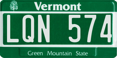 VT license plate LQN574