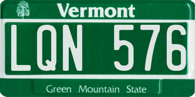 VT license plate LQN576