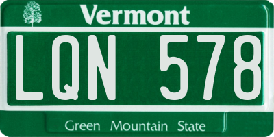 VT license plate LQN578