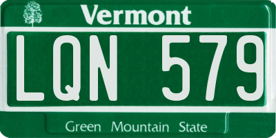 VT license plate LQN579