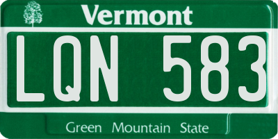 VT license plate LQN583