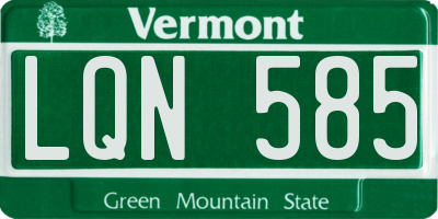 VT license plate LQN585