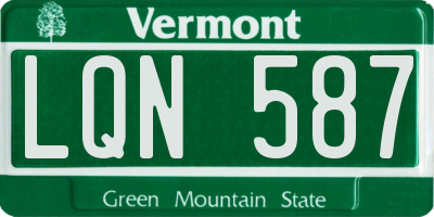 VT license plate LQN587