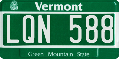 VT license plate LQN588