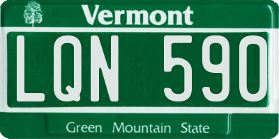 VT license plate LQN590