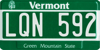 VT license plate LQN592