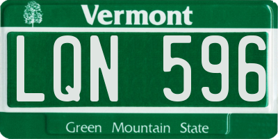 VT license plate LQN596