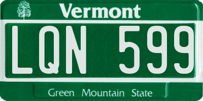 VT license plate LQN599
