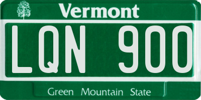 VT license plate LQN900