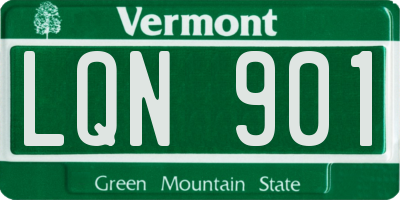 VT license plate LQN901