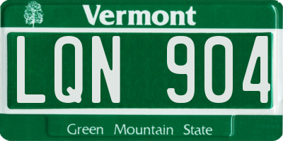 VT license plate LQN904