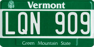 VT license plate LQN909