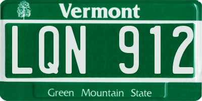 VT license plate LQN912
