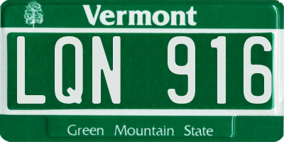 VT license plate LQN916