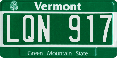 VT license plate LQN917