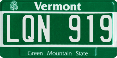 VT license plate LQN919