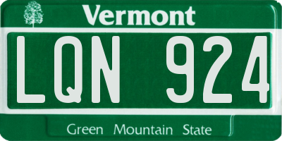 VT license plate LQN924