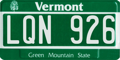 VT license plate LQN926