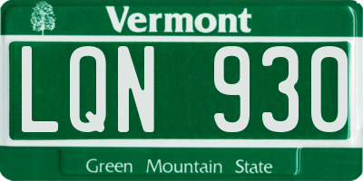 VT license plate LQN930