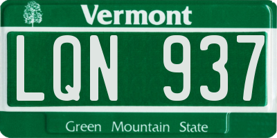 VT license plate LQN937