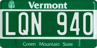 VT license plate LQN940