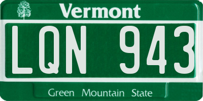 VT license plate LQN943