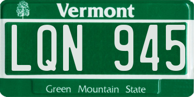 VT license plate LQN945