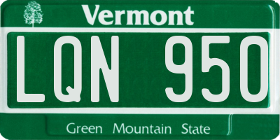 VT license plate LQN950